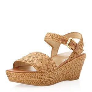 Stuart Weitzman Neutral Woven Platform Sandal